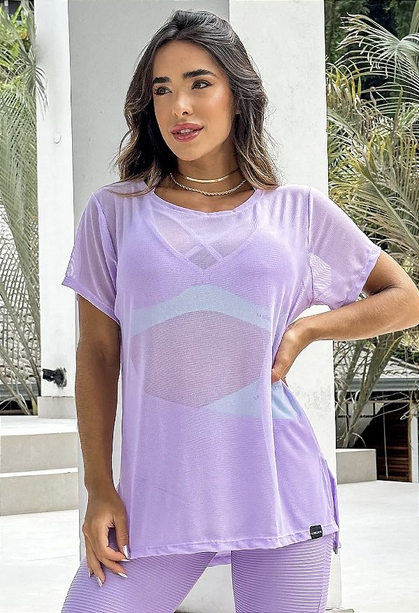Chemise (Camisetão) em Tulê Lilás