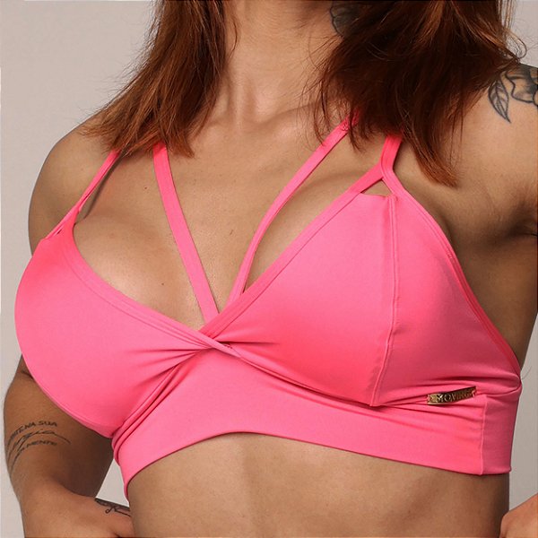 Top Up Strappys Rosa Flúor Neon
