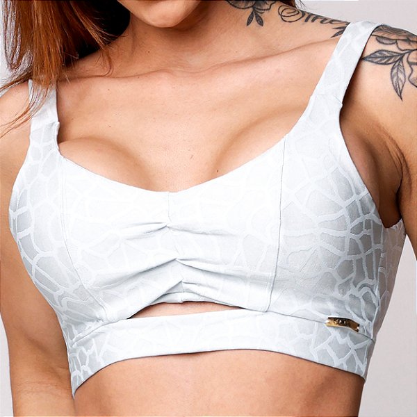 Top Preppy Jacquard Texturized Zero Transparência Estampa Cracker