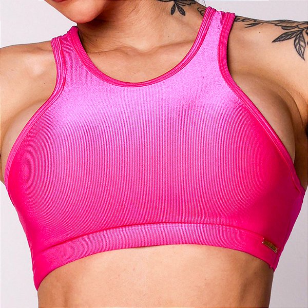 Top Torino Cirrê Texturizado Glossy Pink