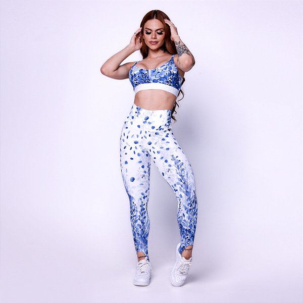 Conjunto Denver Bailarina Suplex Light Estampa Blue Rain