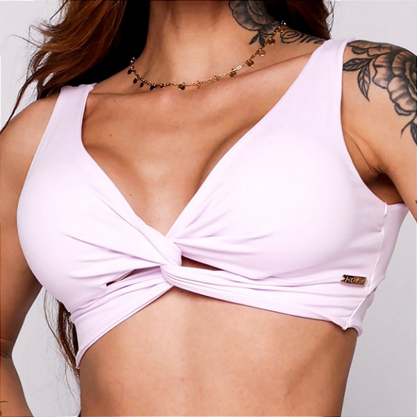 Top Nó Cruzado Denali Rosa bebê