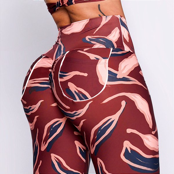 Legging Pocket Legs Empina Bumbum Suplex Light Estampa Nature Amara