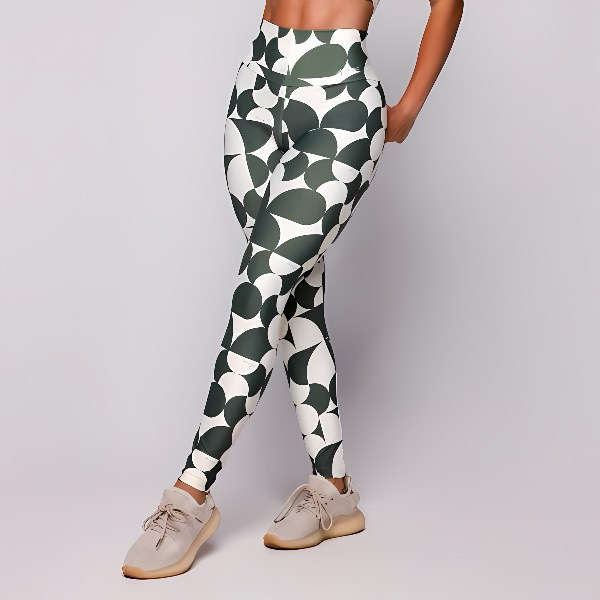 Legging Basics em Suplex Zero Transparência Estampa Bio Geo