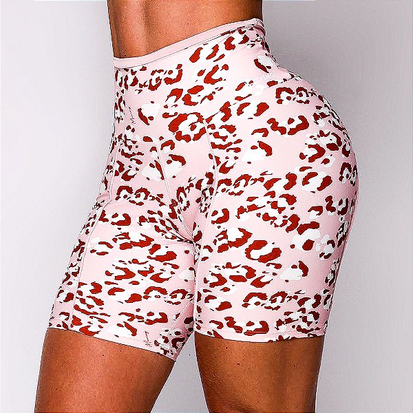 Shorts Bermuda Capadocia em Suplex Zero Transparência Estampa Felina Blush