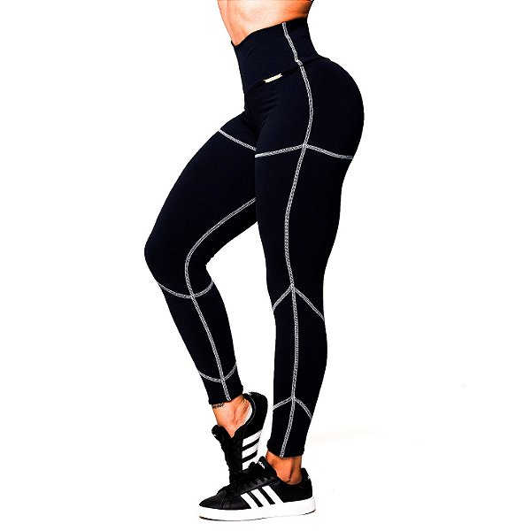 Legging Pump Alta Compressão Sculpt Branco Preta