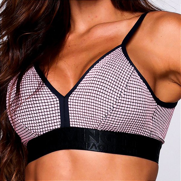Top Milano Elastico Poliamida Premium Alta Gramatura Texturizado Blackout Zero Transparência Estampa Tweed Chanel Inspired Rosa