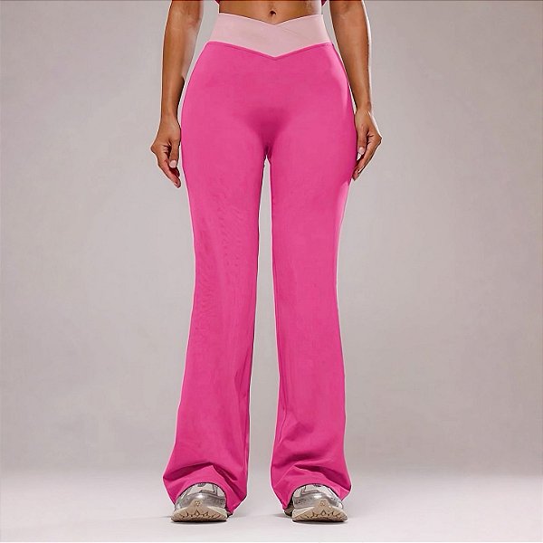 Calça Legging Bailarina Visa Poliamida Premium Zero Transparência Rosa Choque