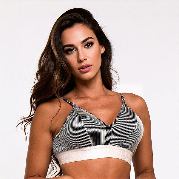 Top Milano Elásticos X Jacquard Estampa Retrô Fit Cyber Lines
