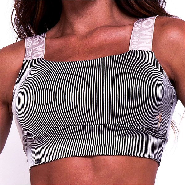 Top Faixa Fixa Elasticos Zero Transparência Jacquard Texturizado Canelado Estampa Retrô Fit Cyber Lines