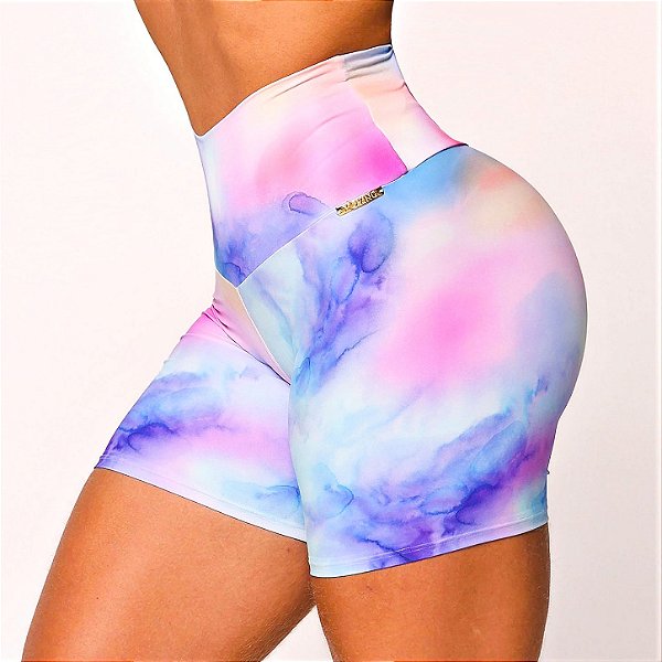 Shorts Jump Basic Poliamida Premium Suplex Light Zero Transparência Marrom Estampa Algodão Doce