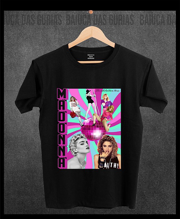 T-shirt Madonna - Disco (Manga com/sem paetê)