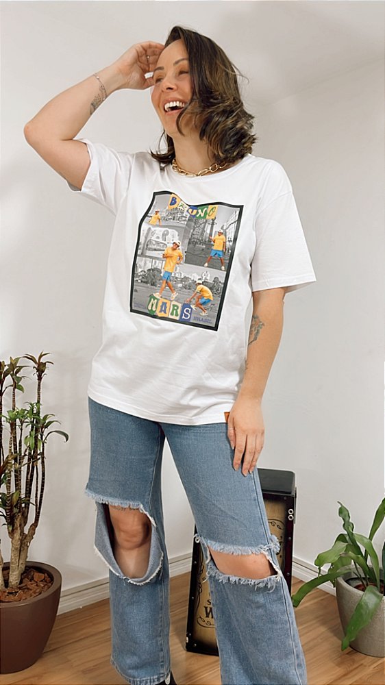 T-Shirt Bruno Mars - Curitiba Cinza