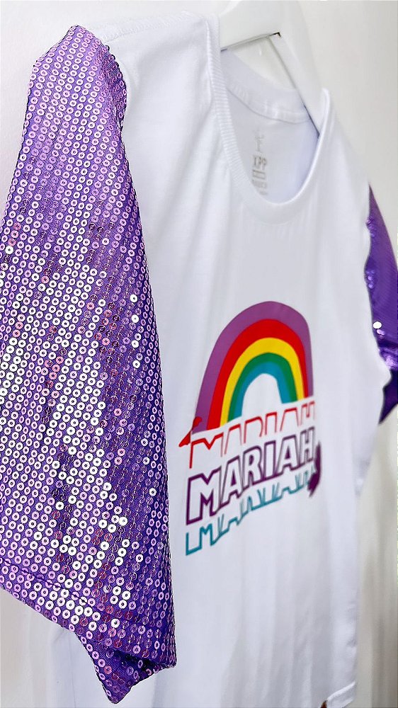 T-shirt Mariah Carey -  Rainbow (Manga com/sem paetê)