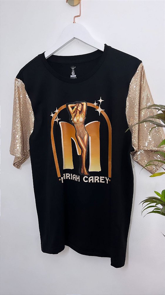 T-shirt Mariah Carey -  Gold (Manga com/sem paetê)