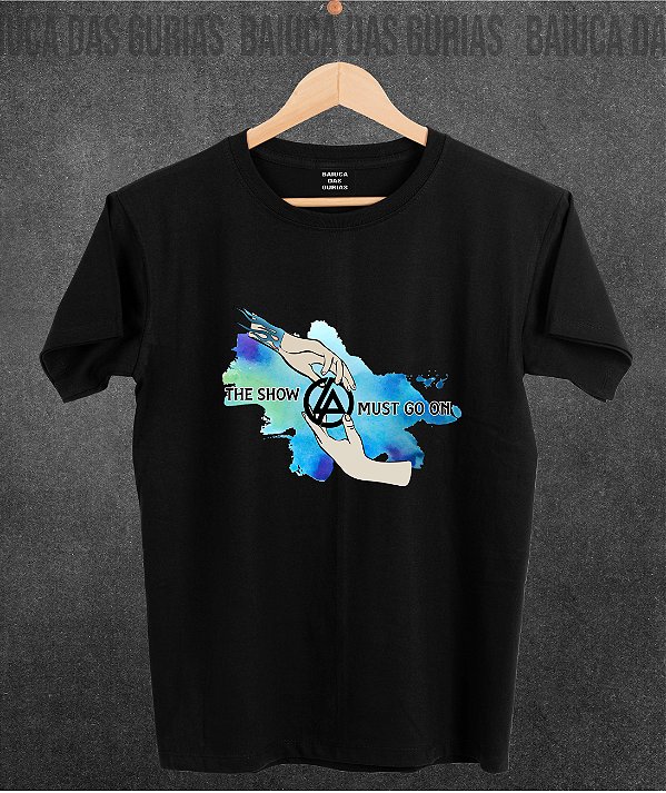 Camiseta Linkin Park -  The Show Must Go On (Manga com/sem paetê)