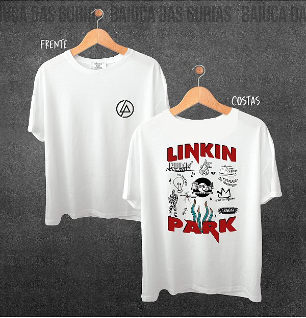 T-shirt Linkin Park  - Musicas (Manga com/sem paetê)