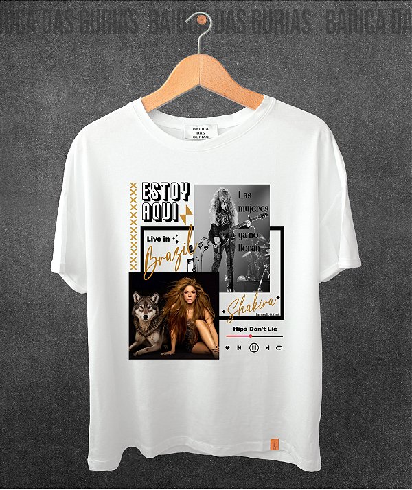 T-shirt Shakira Gold (Manga com ou sem paetê)