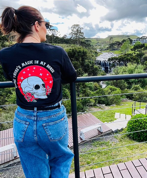 Camiseta Imagine Dragons - Bones  Old School (Manga com ou sem paetê)