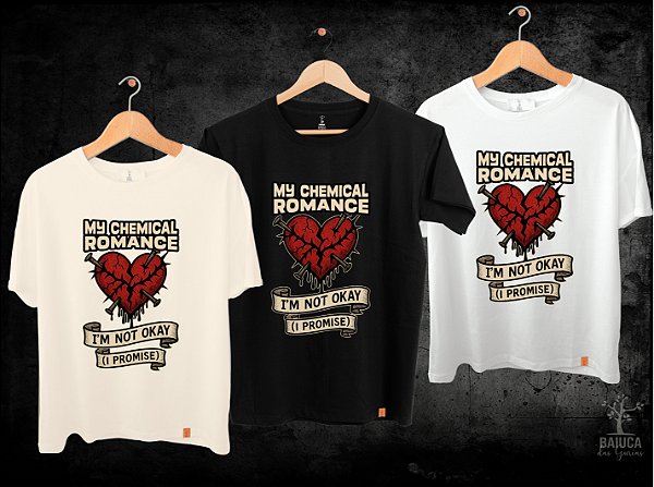 Camiseta My Chemical Romance - I'm not okay  (Manga com ou sem paetê)