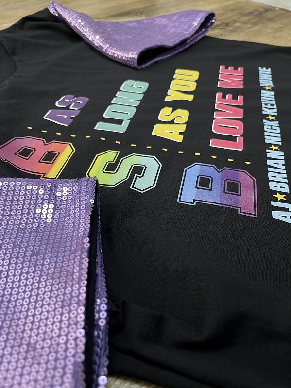 Camiseta Backstreet Boys - Nomes (Manga com ou sem paetê)