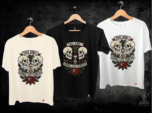 Camiseta Oasis - Live Forever Skull  (Manga com ou sem paetê)