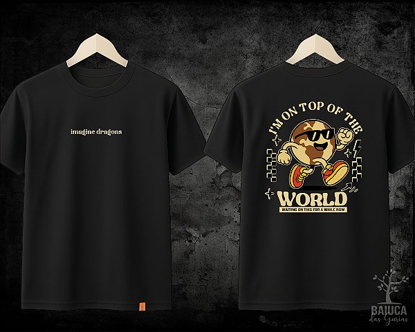 Camiseta Imagine Dragons - On top of the world (Frente e costas)