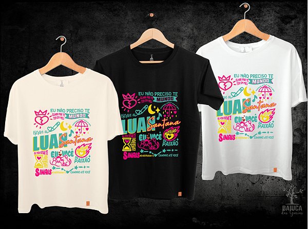 Camiseta Luan Santana - Musicas Color (Manga com ou sem paetê)
