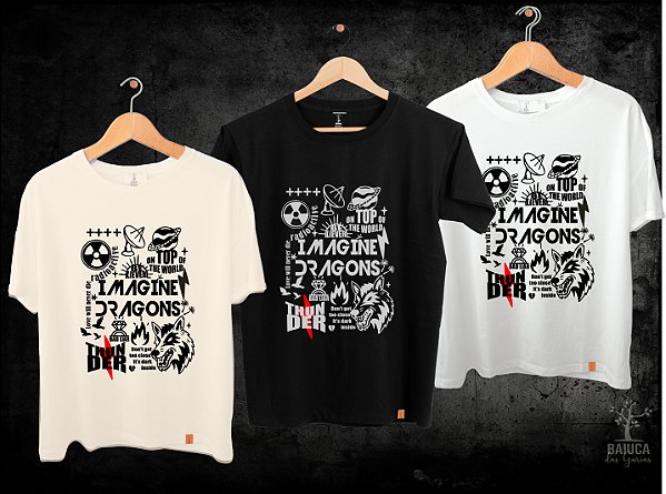 Camiseta Imagine Dragons - Musicas (Manga com ou sem paetê)