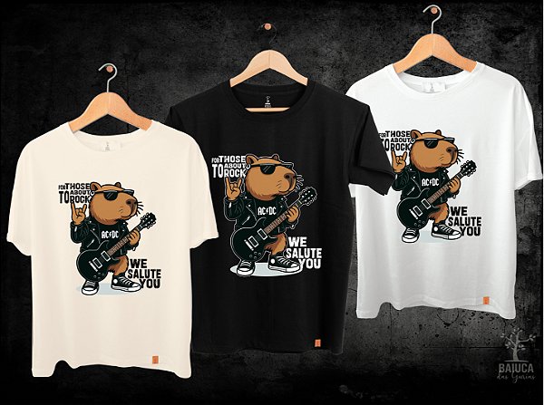 Camiseta AC/DC capivara For those about the rock INFANTIL