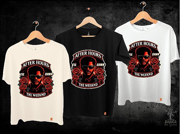 Camiseta The Weeknd - Midnight Roses (manga com / sem paetê)