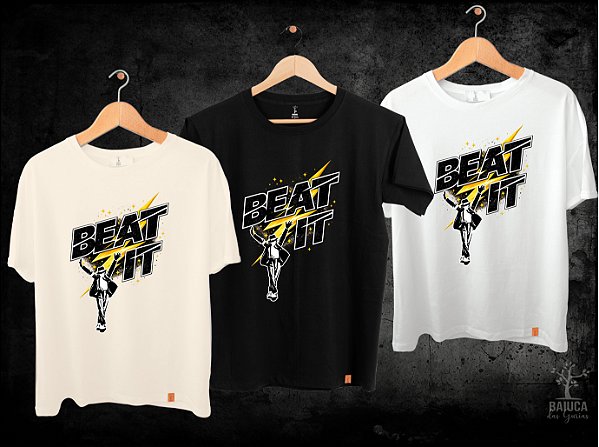Camiseta Michael Jackson - Beat it RAIO (Manga com ou sem paetê)