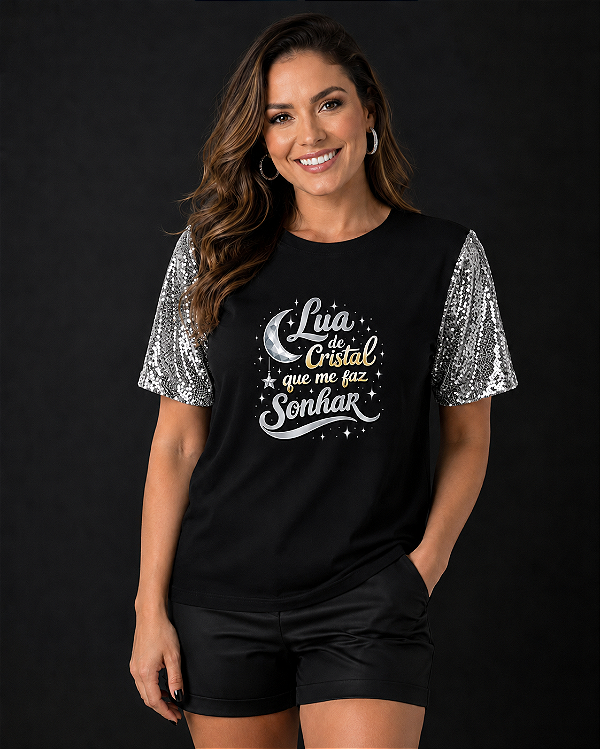 Camiseta Xuxa - Lua de Cristal (manga com / sem paetê)