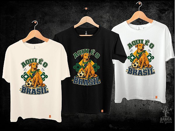 Camiseta Aqui é o Brasil - Cachorro caramelo