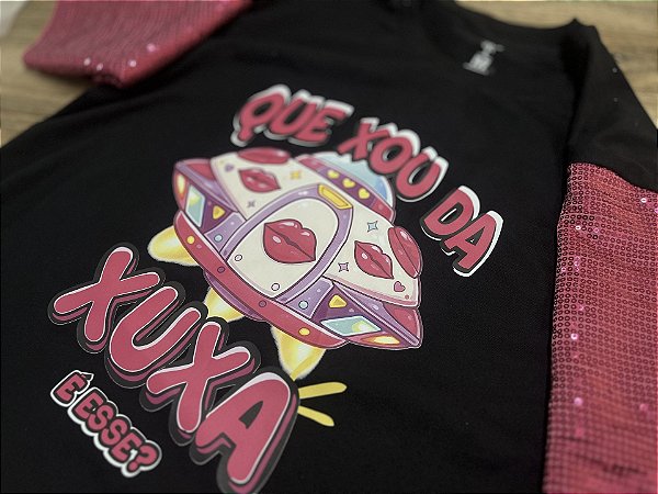 Camiseta Xuxa - Nave (manga com / sem paetê)