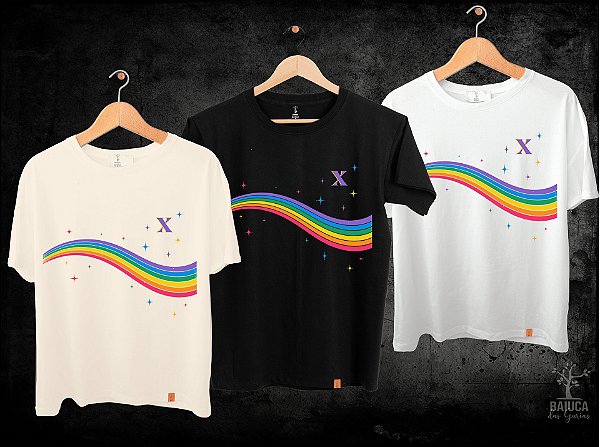 Camiseta Xuxa Arco Íris (manga com / sem paetê)