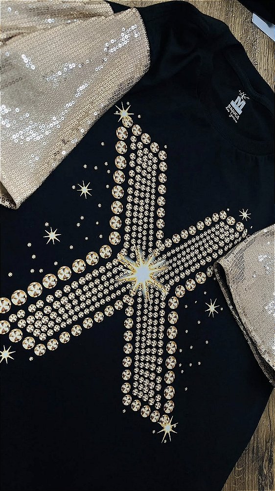 Camiseta Xuxa - X DOURADO (manga com / sem paetê)