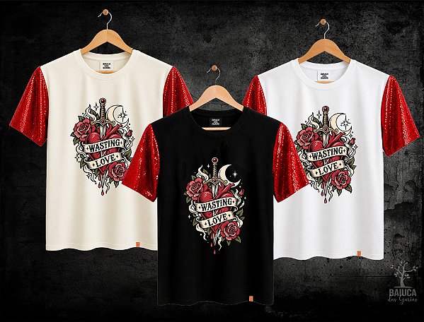 Camiseta Iron Maiden - Wasting Love (manga com / sem paetê)