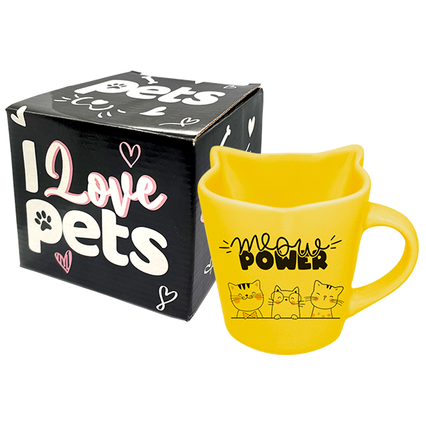 CANECA GATO NATURAL - LIFE - I LOVE CATS