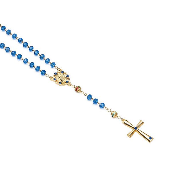 Colar Terço Azul Nossa Senhora
