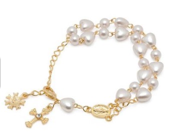 Pulseira Duas Dezenas Pérola Coração