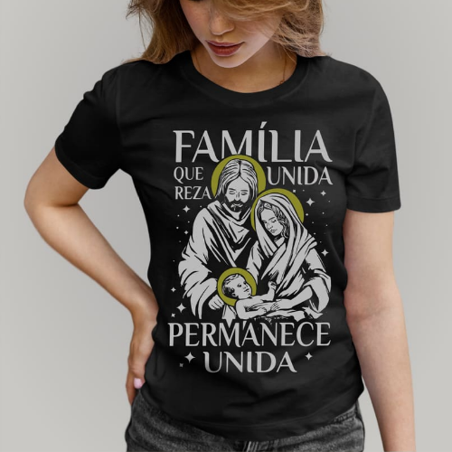 Babylook Família que Reza Unida Preta