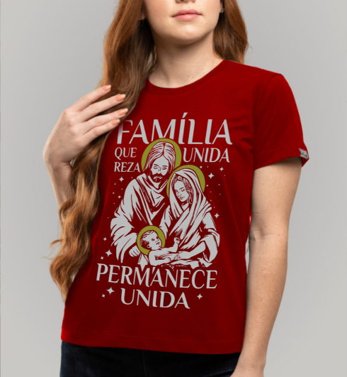 Babylook Família que Reza Unida Bordô