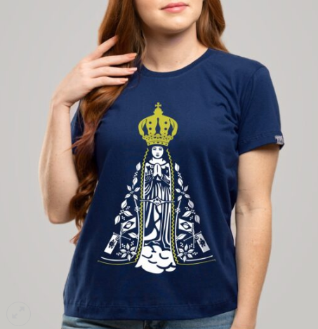 Babylook Nossa Senhora Aparecida Azul Marinho