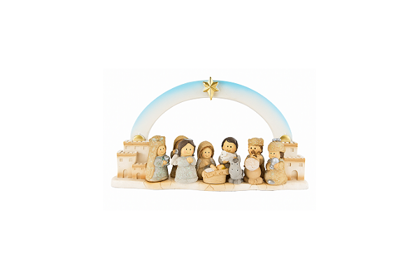 Presépio 11 peças com arco 23x3,5 cm
