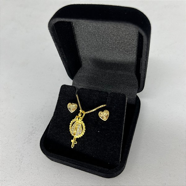 Conjunto Nossa Senhora com Cruz Cravejada