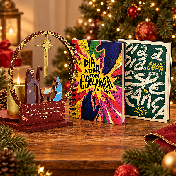 Kit Natal Diários 2027 + Presépio Sagrada Família