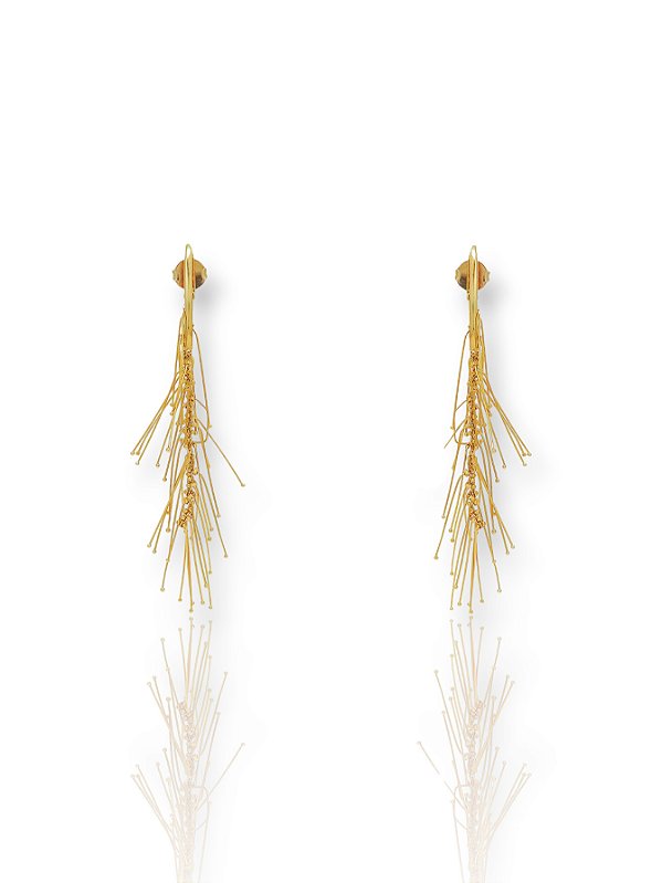 Brinco Semijoia de Festa de Luxo Folheado a Ouro: Elegância Deslumbrante para Ocasiões Especiais