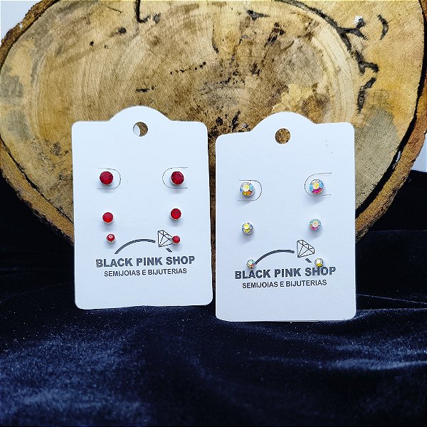 Brincos Ponto de Luz Masculino/Feminino Triplo - 3 pares