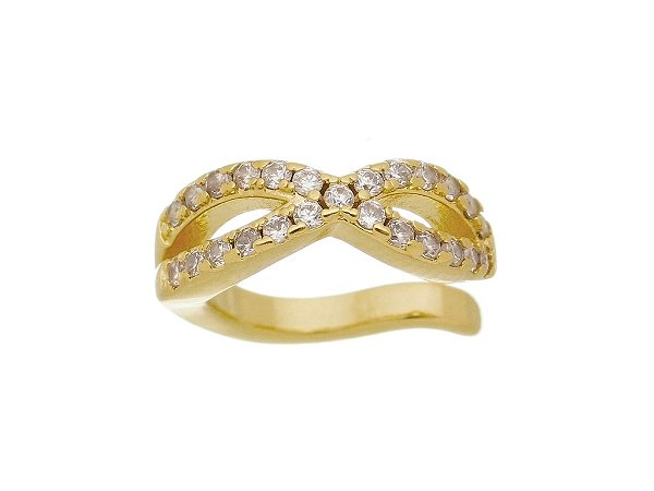 Piercing Fake Feminino Cravejado Banhado a Ouro 18K